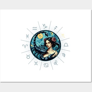 ZODIAC Scorpio - Astrological SCORPIO - SCORPIO - ZODIAC sign - Van Gogh style - 9 Posters and Art